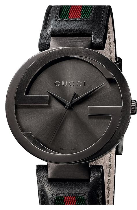 gucci leather watch men|leather Gucci watch strap 42mm.